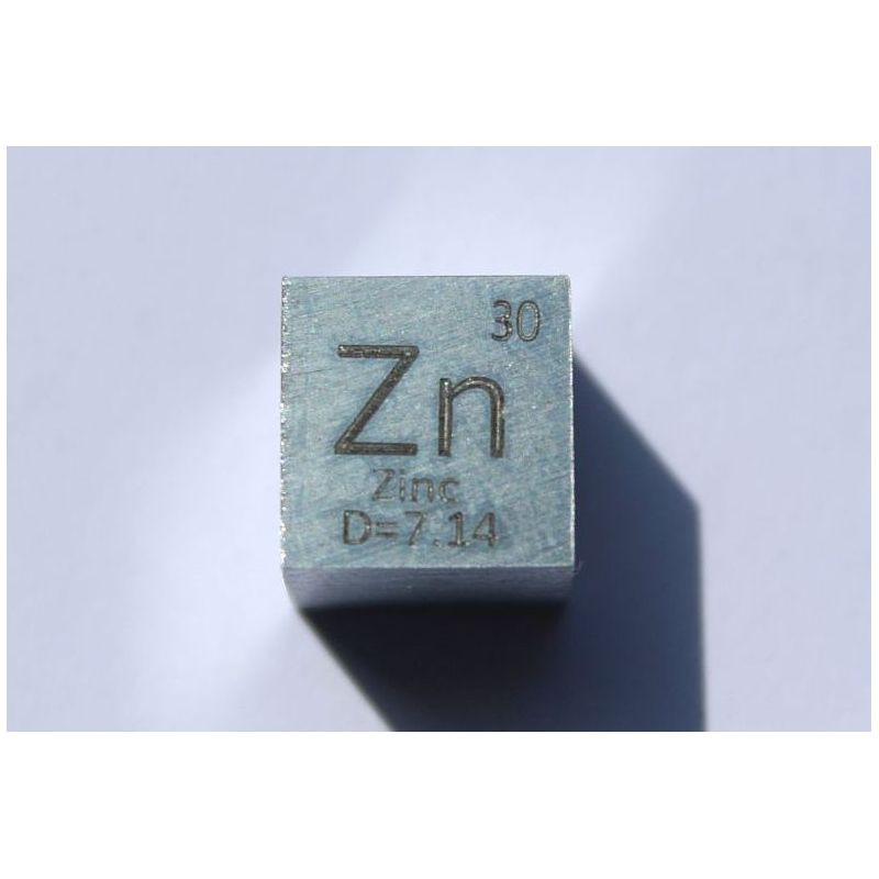 Sink metallkube Zn 10x10mm polert 99,99% renhet kube