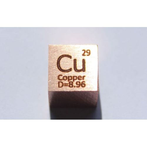 Kobber Cu metall kube 10x10mm polert 99,95% renhet kube
