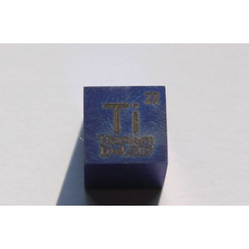 Titan Ti eloxiert blau Metall Würfel 10x10mm poliert 99,5%