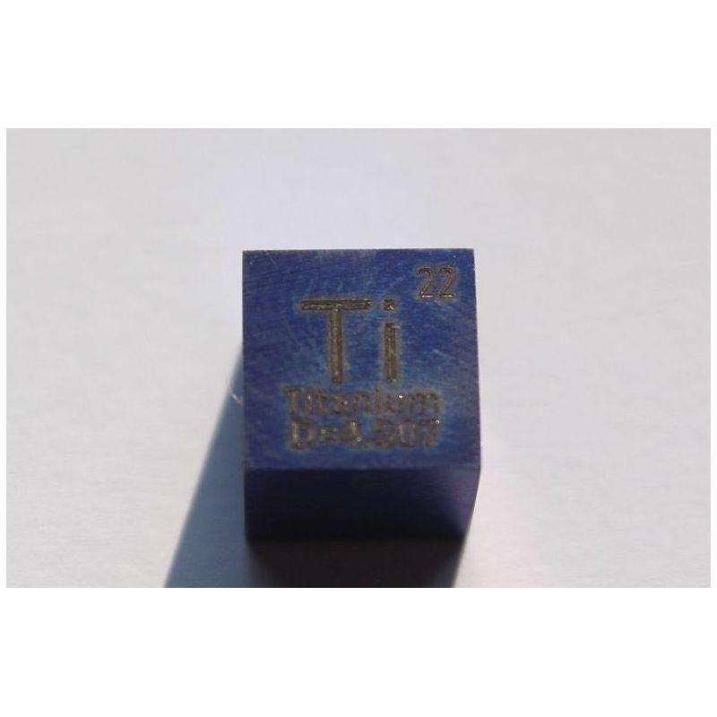 Titan Ti eloxiert blau Metall Würfel 10x10mm poliert 99,5%