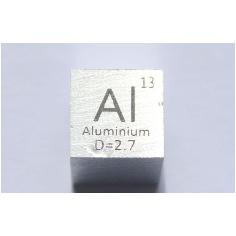 Aluminium Al metall kube 10x10mm polert 99,99% renhet kube