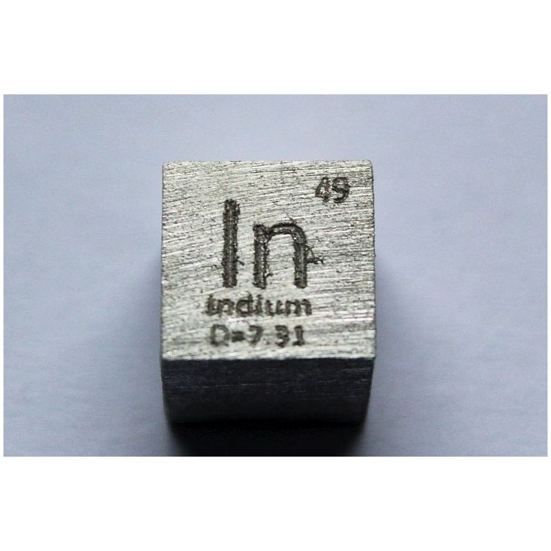 Indium In metall kube 10x10mm polert 99,995% renhet kube
